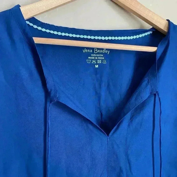 Vera Bradley Blue‎ Floral-print Tie Sleep Top - Picture 5 of 8